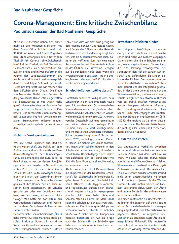 Corona-Management: Eine kritische Zwischenbilanz