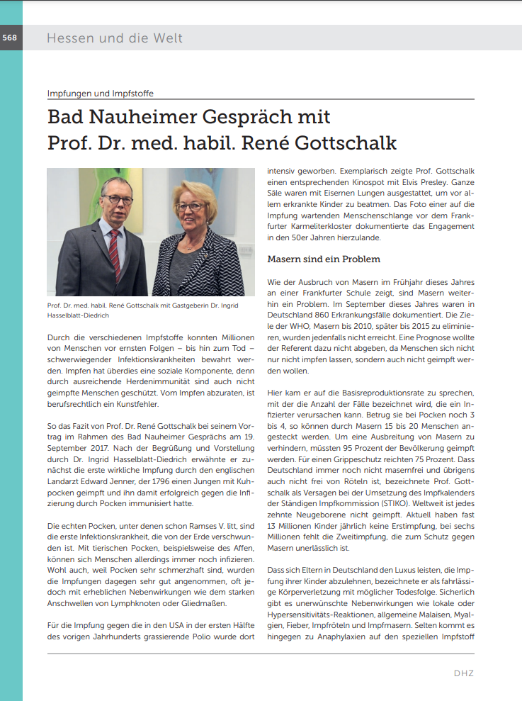 Bad Nauheimer Gespräch mit Prof. Dr. med. habil. René Gottschalk